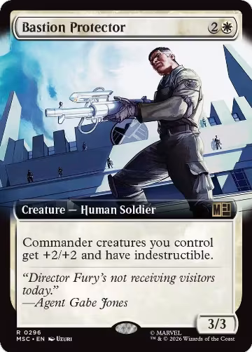 Bastion Protector (Extended Art) (296), Commander: Marvel Super Heroes — Magic card price