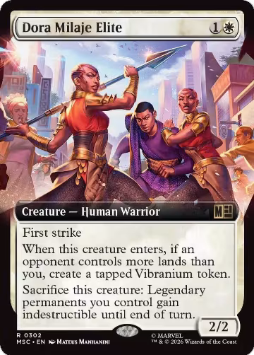 Dora Milaje Elite (Extended Art) (302), Commander: Marvel Super Heroes — Magic card price