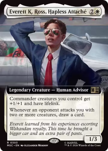 Everett K. Ross, Hapless Attache (Extended Art) (303), Commander: Marvel Super Heroes — Magic card price