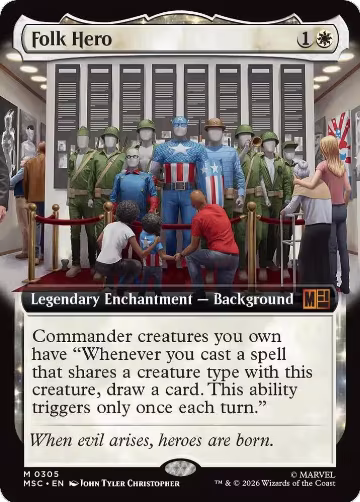 Folk Hero (Extended Art) (305), Commander: Marvel Super Heroes — Magic card price