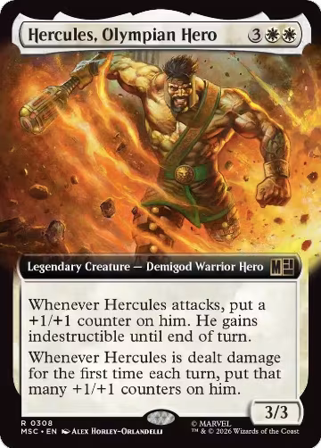 Hercules, Olympian Hero (Extended Art) (308), Commander: Marvel Super Heroes — Magic card price