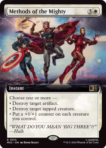 Methods of the Mighty (Extended Art) (315), Commander: Marvel Super Heroes — Magic card price