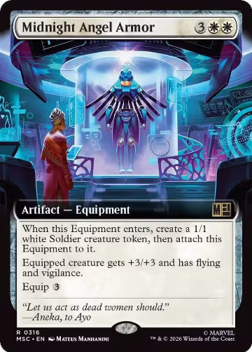 Midnight Angel Armor (Extended Art) (316), Commander: Marvel Super Heroes — Magic card price