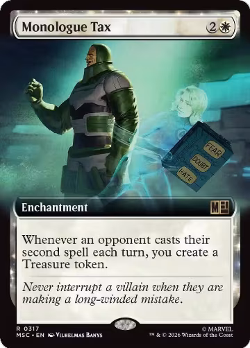 Monologue Tax (Extended Art) (317), Commander: Marvel Super Heroes — Magic card price