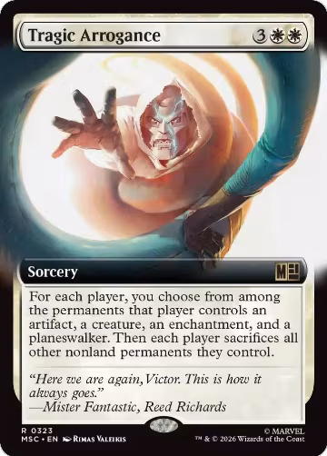 Tragic Arrogance (Extended Art) (323), Commander: Marvel Super Heroes — Magic card price