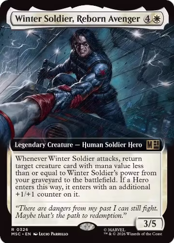 Winter Soldier, Reborn Avenger (Extended Art) (326), Commander: Marvel Super Heroes — Magic card price