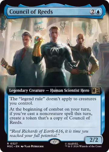 Council of Reeds (Extended Art) (327), Commander: Marvel Super Heroes — Magic card price