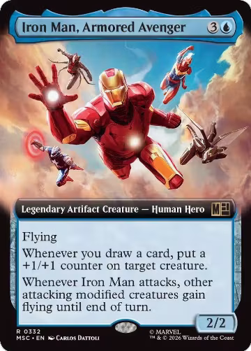 Iron Man, Armored Avenger (Extended Art) (332), Commander: Marvel Super Heroes — Magic card price