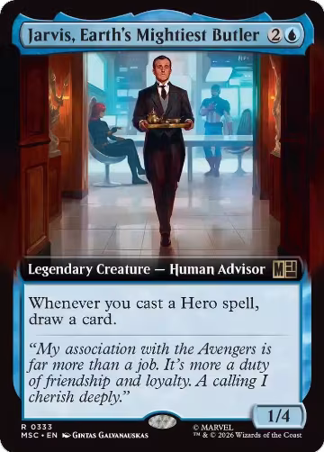 Jarvis, Earth's Mightiest Butler (Extended Art) (333), Commander: Marvel Super Heroes — Magic card price