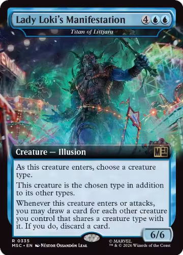 Lady Loki's Manifestation - Titan of Littjara (Extended Art) (335), Commander: Marvel Super Heroes — Magic card price