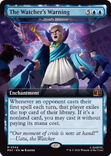 The Watcher's Warning - Mind's Dilation (Extended Art) (344), Commander: Marvel Super Heroes — Magic card price