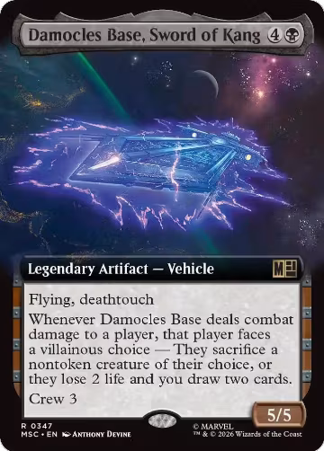 Damocles Base, Sword of Kang (Extended Art) (347), Commander: Marvel Super Heroes — Magic card price