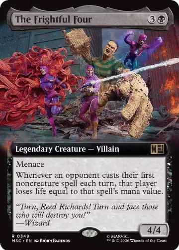 The Frightful Four (Extended Art) (349), Commander: Marvel Super Heroes — Magic card price