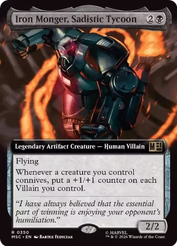 Iron Monger, Sadistic Tycoon (Extended Art) (350), Commander: Marvel Super Heroes — Magic card price