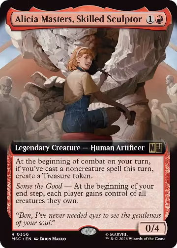 Alicia Masters, Skilled Sculptor (Extended Art) (356), Commander: Marvel Super Heroes — Magic card price