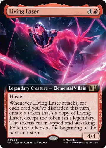 Living Laser (Extended Art) (366), Commander: Marvel Super Heroes — Magic card price