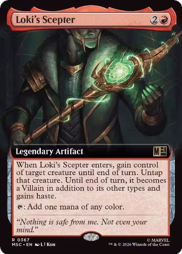 Loki's Scepter (Extended Art) (367), Commander: Marvel Super Heroes — Magic card price
