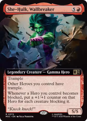 She-Hulk, Wallbreaker (Extended Art) (372), Commander: Marvel Super Heroes — Magic card price