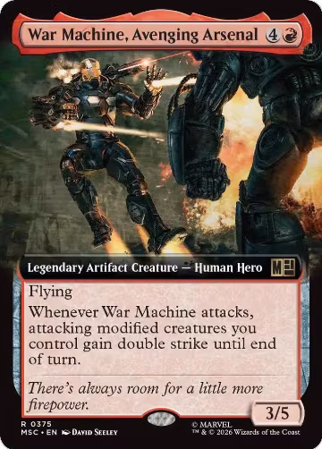 War Machine, Avenging Arsenal (Extended Art) (375), Commander: Marvel Super Heroes — Magic card price