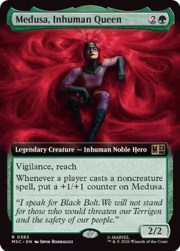 Medusa, Inhuman Queen (Extended Art) (383), Commander: Marvel Super Heroes — Magic card price
