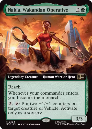 Nakia, Wakandan Operative (Extended Art) (384), Commander: Marvel Super Heroes — Magic card price