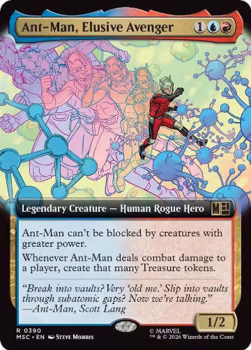 Ant-Man, Elusive Avenger (Extended Art) (390), Commander: Marvel Super Heroes — Magic card price