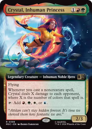 Crystal, Inhuman Princess (Extended Art) (398), Commander: Marvel Super Heroes — Magic card price