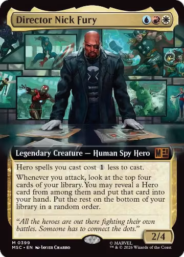 Director Nick Fury (Extended Art) (399), Commander: Marvel Super Heroes — Magic card price