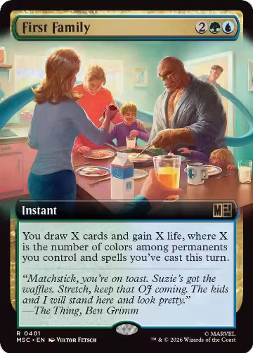 First Family (Extended Art) (401), Commander: Marvel Super Heroes — Magic card price