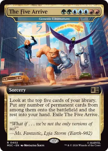 The Five Arrive - Genesis Ultimatum (Extended Art) (402), Commander: Marvel Super Heroes — Magic card price