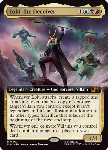 Loki, the Deceiver (Extended Art) (407), Commander: Marvel Super Heroes — Magic card price