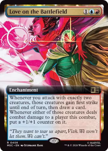 Love on the Battlefield (Extended Art) (408), Commander: Marvel Super Heroes — Magic card price