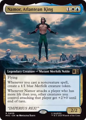Namor, Atlantean King (Extended Art) (409), Commander: Marvel Super Heroes — Magic card price
