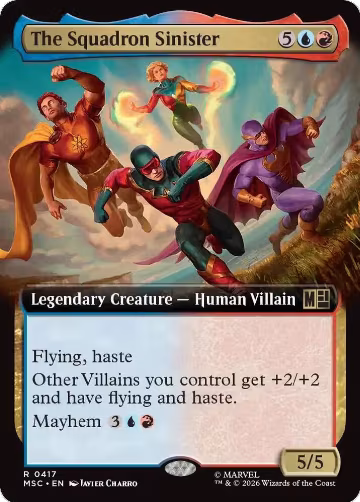 The Squadron Sinister (Extended Art) (417), Commander: Marvel Super Heroes — Magic card price
