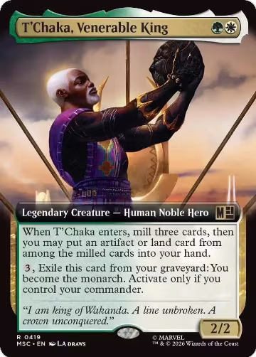 T'Chaka, Venerable King (Extended Art) (419), Commander: Marvel Super Heroes — Magic card price