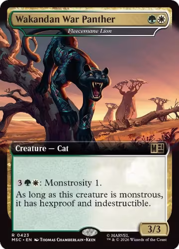 Wakandan War Panther - Fleecemane Lion (Extended Art) (423), Commander: Marvel Super Heroes — Magic card price