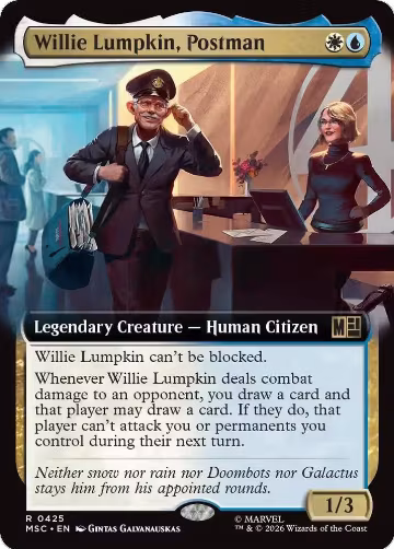 Willie Lumpkin, Postman (Extended Art) (425), Commander: Marvel Super Heroes — Magic card price