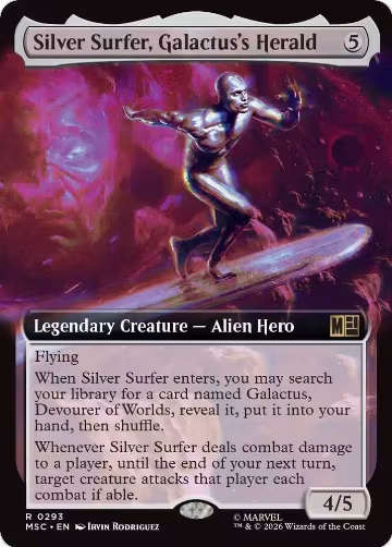 Silver Surfer, Galactus's Herald (Extended Art) (293), Commander: Marvel Super Heroes — Magic card price