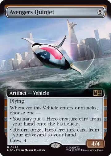 Avengers Quinjet (Extended Art) (426), Commander: Marvel Super Heroes — Magic card price