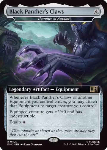 Black Panther's Claws - Hammer of Nazahn (Extended Art) (427), Commander: Marvel Super Heroes — Magic card price