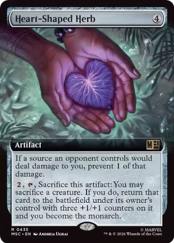 Heart-Shaped Herb (Extended Art) (435), Commander: Marvel Super Heroes — Magic card price