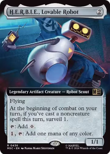 H.E.R.B.I.E., Lovable Robot (Extended Art) (436), Commander: Marvel Super Heroes — Magic card price