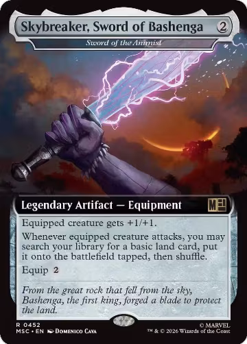 Skybreaker, Sword of Bashenga - Sword of the Animist (Extended Art) (452), Commander: Marvel Super Heroes — Magic card price