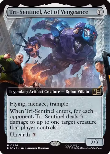 Tri-Sentinel, Act of Vengeance (Extended Art) (456), Commander: Marvel Super Heroes — Magic card price