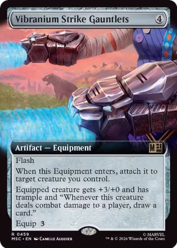 Vibranium Strike Gauntlets (Extended Art) (459), Commander: Marvel Super Heroes — Magic card price