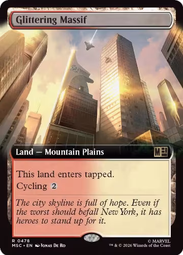 Glittering Massif (Extended Art) (478), Commander: Marvel Super Heroes — Magic card price