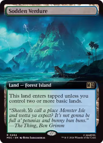 Sodden Verdure (Extended Art) (494), Commander: Marvel Super Heroes — Magic card price