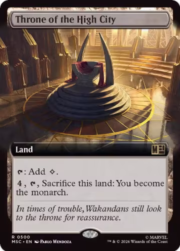 Throne of the High City (Extended Art) (500), Commander: Marvel Super Heroes — Magic card price