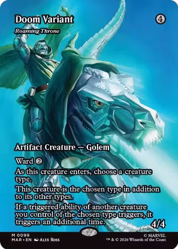 Doom Variant - Roaming Throne (Borderless) (99), Marvel Universe Eternal-Legal — Magic card price