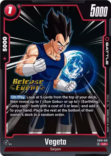Vegeta - FB10-016 (FB10-016), Cross Force Release Event Cards — DB Fusion card price